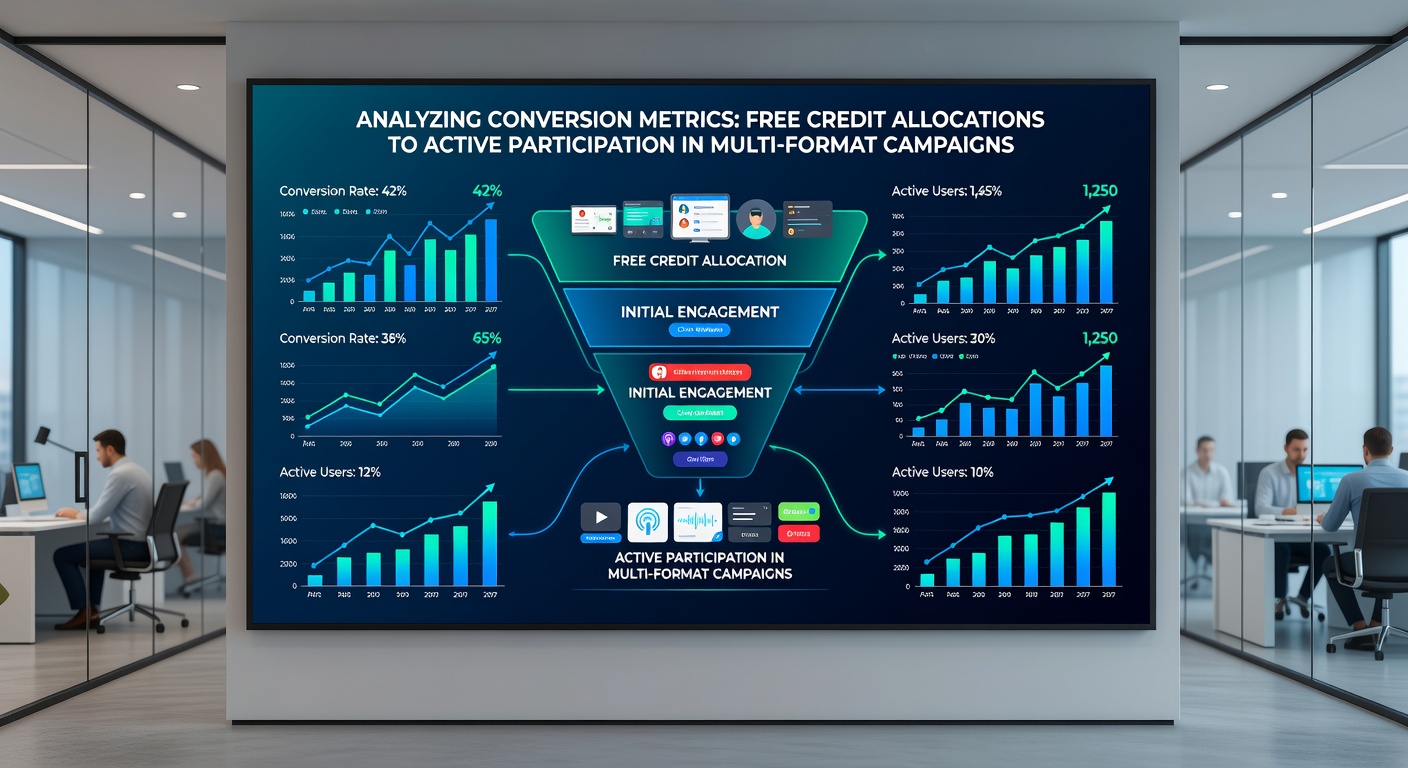 Analytics chart displaying conversion rates between free credits and paid participation in casino applications