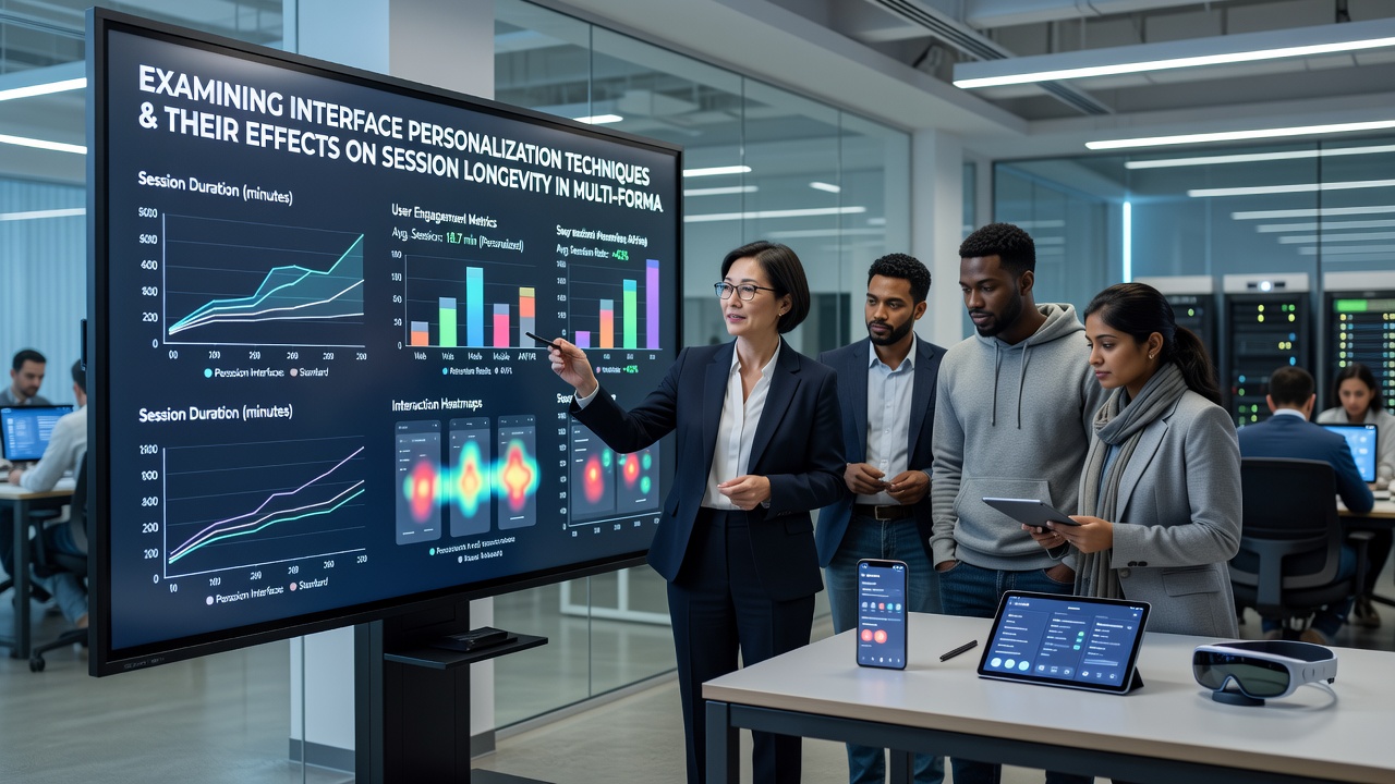 User session analytics graph comparing personalized versus standard interfaces on multi-format entertainment platforms