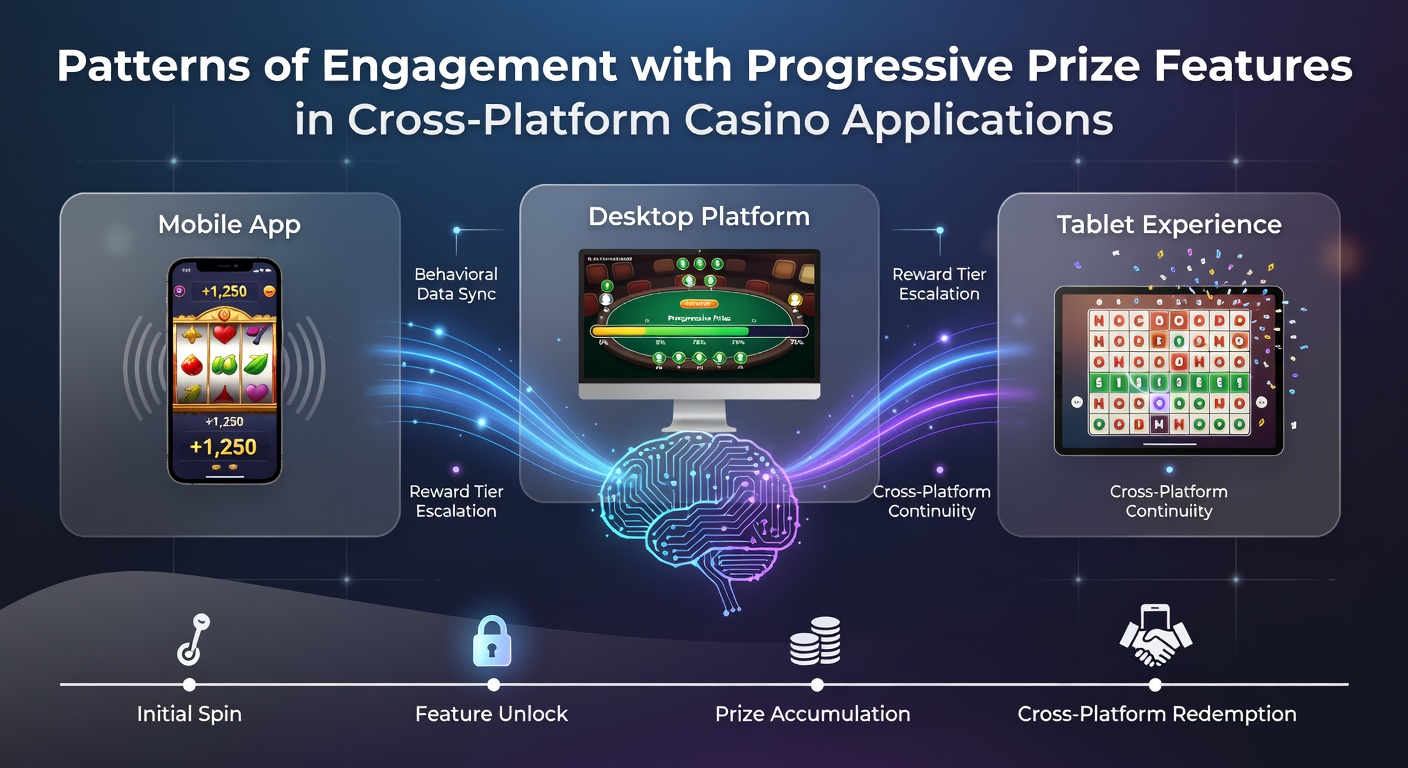 Cross-platform casino app interface showing progressive jackpot meters and user engagement metrics on mobile and desktop screens