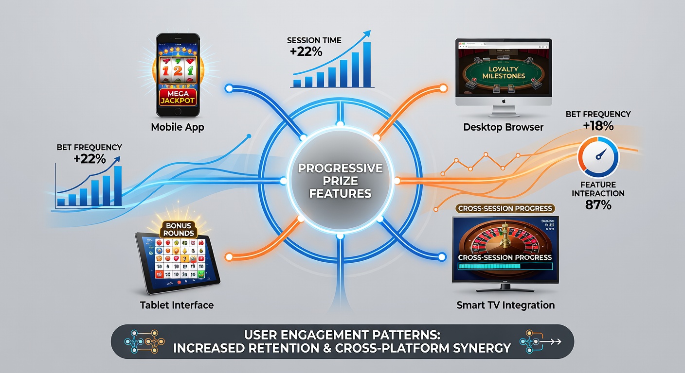 Analytics dashboard displaying engagement heatmaps for progressive prize features across different devices and times