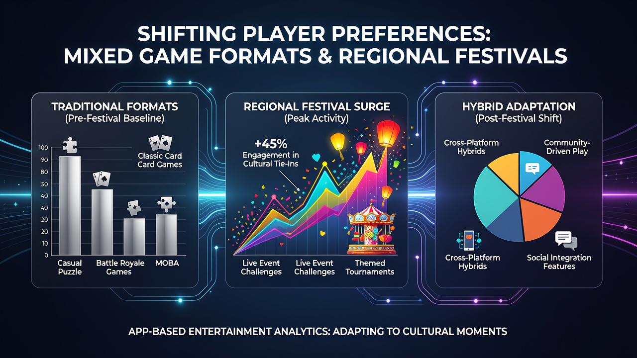 Players engaging with mixed game formats on mobile apps during regional festivals