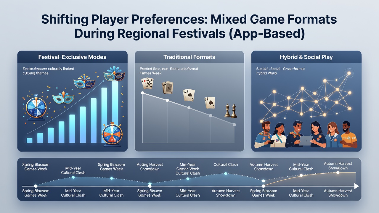 Mobile screen showing mixed game formats with festival-themed promotions